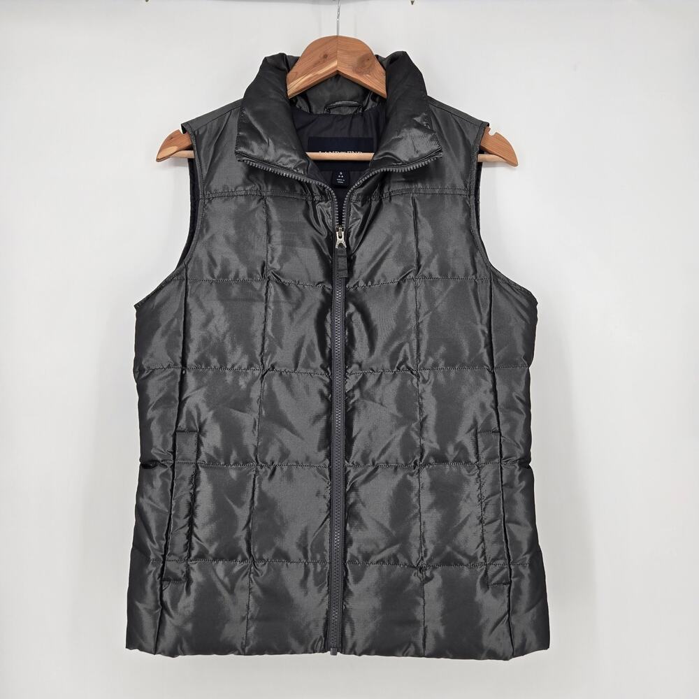 Lands’ End Women’s S Metallic Gray Down Puffer Vest